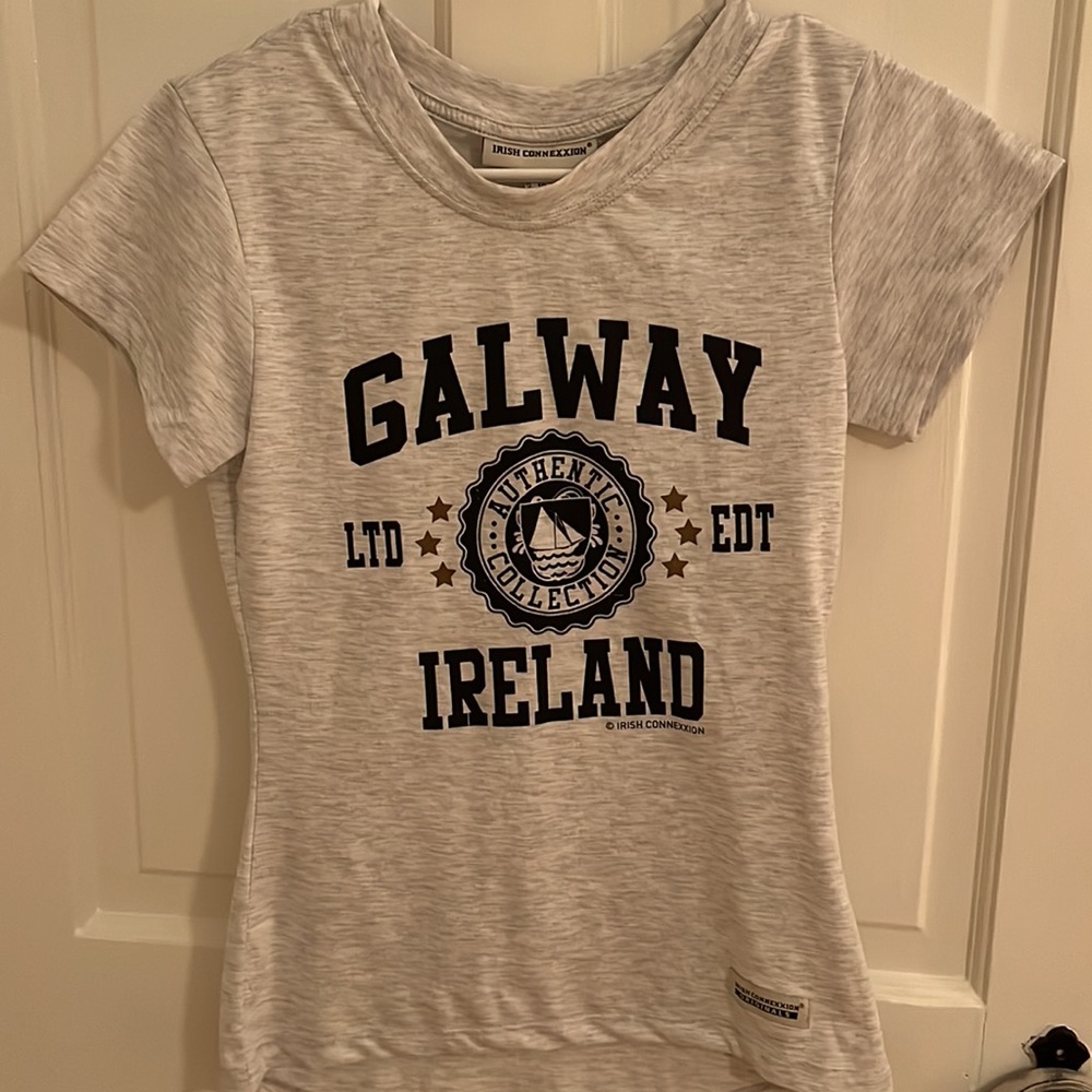 Irish Connexxion Galway Stamp Stars Lady T Shirt Ash Grey